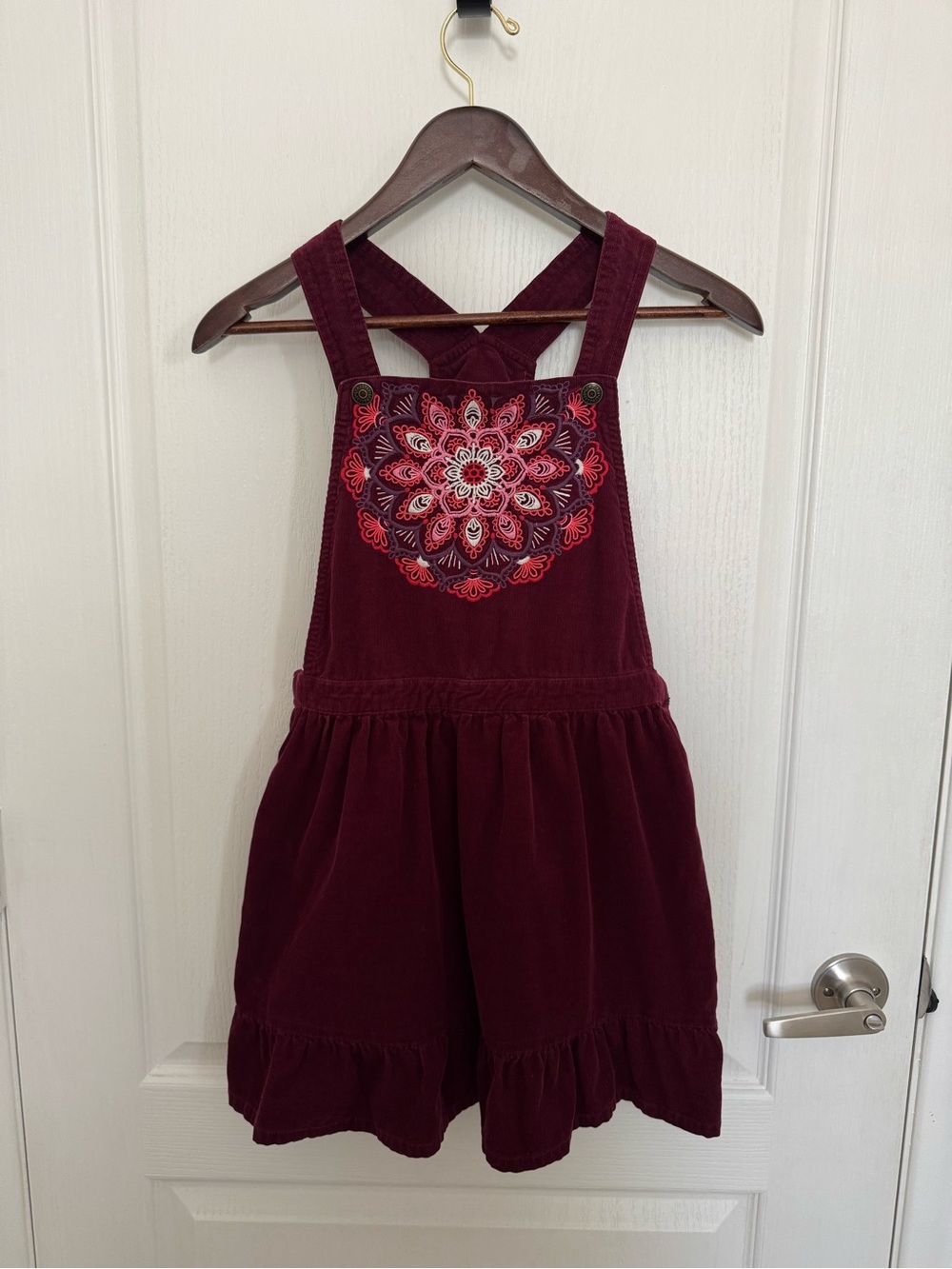 Girls Corduroy Maroon Dress. Size 12.